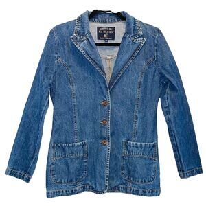 Caribbean Joe Vintage Denim Jean Jacket Blazer Size Medium